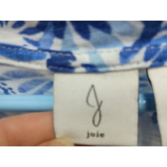 Joie Womens BOHO Blouse Top Size 1X Blue Floral 3/4 Sleeve Cottagecore - Picture 3 of 7